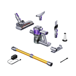 مكنسة كهربائية لاسلكية، 12 كيلو باسكال 150 واط عمودية، بمحرك فرشاة، للاستخدام المنزلي ومقاومة للتشابك، لون بنفسجي - Product Image 2