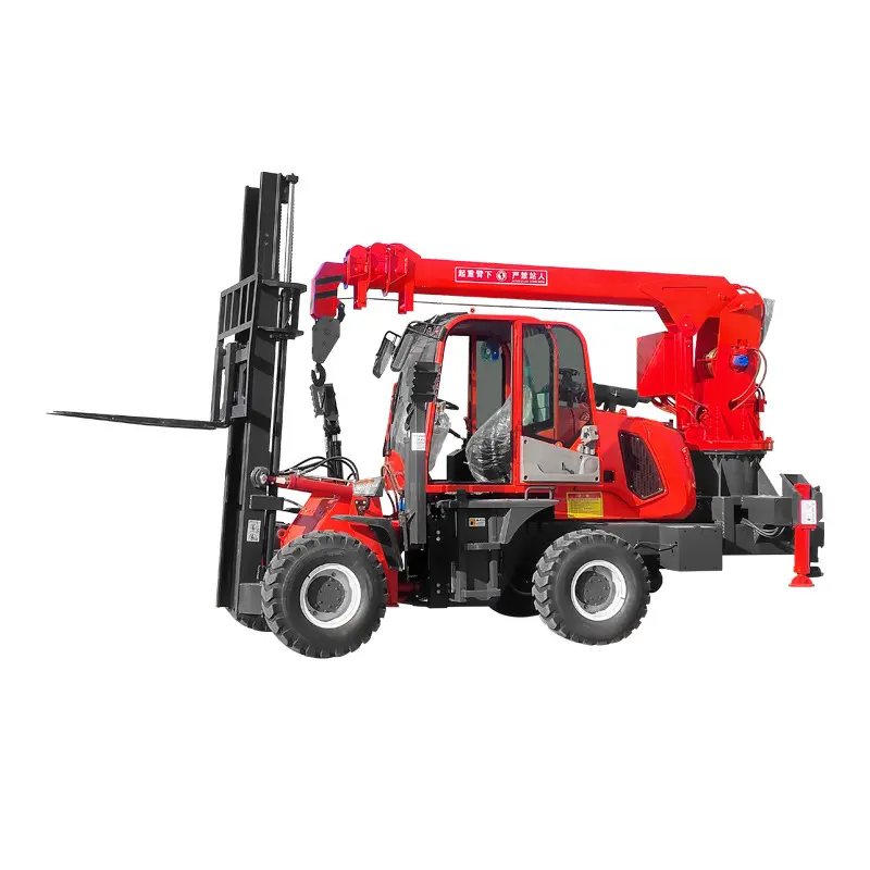 All-terrain hydraulic telescopic boom off-road forklift tail lift material handling lift hydraulic lifting truck integrated