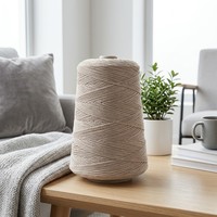 Fil à tricoter éco-responsable effet velours doux, 8% laine, 58% polyester recyclé, certifié GRS, à grosseur moyenne, haute densité, pour pulls, cardigans et écharpes