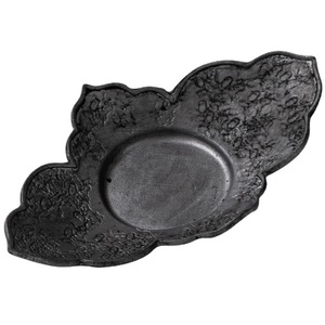 Baiji Tin Coaster Double Fortune Irregular Shape Handmade Hammered Non Slip Metal Tea <b>Saucer</b> For Japanese Tea Ceremony - Product Image 5