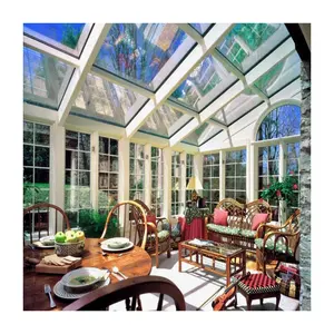 Aluminum Frame Heat Insulation Glass Doors 4 Season Cottage Houses Sunrooms Glass Houses For Hotel