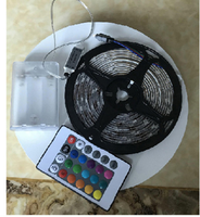 Bande LED à piles 1m 2m 3m 4m 5m Bande LED RGB alimentée par piles avec télécommande