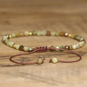 New 4mm Green Garnet <strong>Beaded</strong> <strong>Bracelet</strong> for Women Natural Gemstone Tsavorite Adjustable Healing Crystal Dainty Stone <strong>Bracelet</strong> - Product Image 4