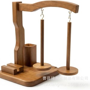 Estante de especias de madera maciza de 2 niveles, estante colgante de cocina para condimentos - Product Image 4