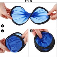 Éventail pliant rond en polyester et nylon, économique, avec pochette, pour publicité promotionnelle, Flying Plate