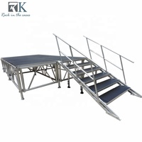 Plateforme de scène portable en bois pour événements extérieurs, concerts et grandes manifestations, 4x8 mètres