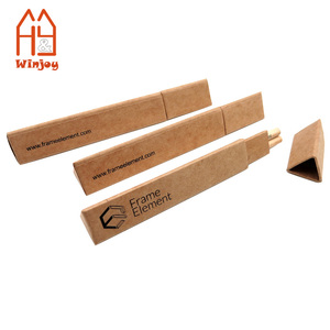Trousse à crayons personnalisée écologique en bois naturel en <span class=keywords><strong>papier</strong></span> kraft brun <span class=keywords><strong>triangulaire</strong></span> pour enfants pour cadeau promotionnel ou d'affaires - Product Image 2