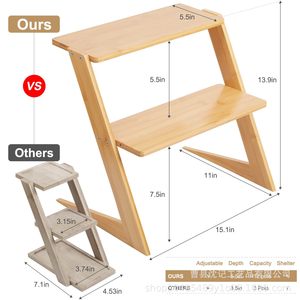 Wooden Plant Stand 3 Tier Multi Layer <b>Shelf</b> For Indoor Green Plants Home <b>Desktop</b> Storage Rack - Product Image 4