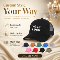 Gorras Trucker Unisex de 5 Paneles a Precio de Fábrica, MOQ Bajo, Tela de Gamuza, Visera Curva Ajustable, Gorra Trucker de Malla con Logotipo Personalizado