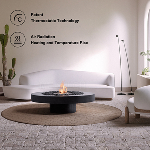 MEISU.CH Brasero para <span class=keywords><strong>Exteriores</strong></span>, Parrilla Redonda Independiente para Jardín o Villa, con Núcleo <span class=keywords><strong>de</strong></span> Combustión <span class=keywords><strong>a</strong></span> Leñ<span class=keywords><strong>a</strong></span>/<span class=keywords><strong>Gas</strong></span>/Alcohol, Calentador sin Humo - Product Image 3
