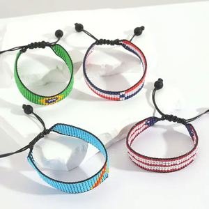 Pulseras de Cuentas con Banderas de Países - Cuentas de Múltiples Estilos de Primera Calidad para Mujer, Joyería Estética con Banderas - Product Image 4