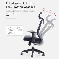 Mobilier de bureau ergonomique à dossier haut et confortable Support lombaire Chaise de bureau de direction pivotante en métal pour patron