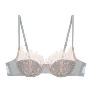 Conjunto de lencería sexy de encaje floral elegante con aros y push-up, sujetador de copa completa y bragas de bikini, tallas grandes para mujer, venta al por mayor - Product Image 3