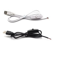 Câble d'alimentation Kebaolong blanc 1m USB A mâle ouvert avec interrupteur à bouton vers 2 broches 5V de charge 501