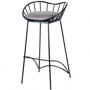 Fashinal sıcak satış metal çerçeve yüksek ayak metal tel bar sandalyesi