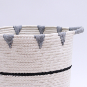Extra grande tejido Bin <span class=keywords><strong>a</strong></span> casa decoración de cuerda de algodón cesta de almacenamiento suave niño organizar - Product Image 4