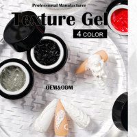 Gel UV Spécial pour Ongles Effet 3D Texturé, Gel Polish Grain de Sable, Gel Embossé Noir Blanc Crème, Couleurs Ajustables