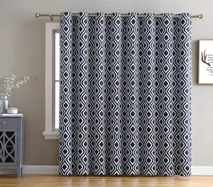 Long custom printed textile curtains for the living room ready made price