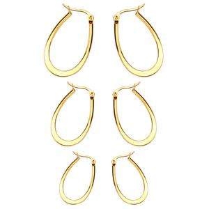 ชุดเครื่องประดับแอฟริกันปี 2021 ชุดต่างหูห่วงหลายขนาด ชุบเงิน สแตนเลสสตีล ต่างหูมินิมอลสำหรับผู้หญิง - Product Image 6