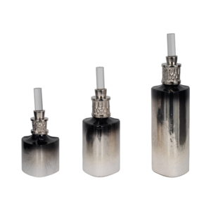 Set di vasi in vetro moderni decorativi per tavolo, casa, soggiorno, pezzo d'accento, finitura sfumata nero-argento - Product Image 1