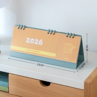 Kalender Meja Cetak Kustom 2026 Layar LCD Kertas Seni PP+200g Jam Kalender Bulanan Harian Perencana Kalender Meja Sederhana