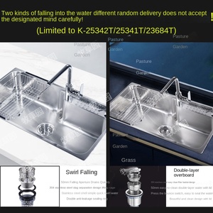 K-23684T 304 Stainless Steel Thickened Single Basin Kitchen 1-Hole <b>Vegetable</b> Basin Without - Product Image 4