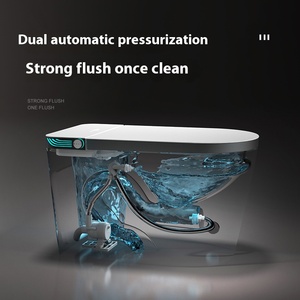 High-End Blow Ceramic Automatic Flush Electric <strong>Toilet</strong> Floor Mounted Matte <strong>Black</strong> Finish Smart Bathroom Remote Control - Product Image 5