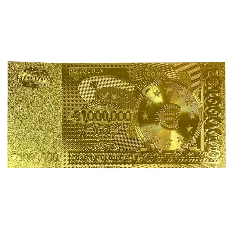 Banconote per il regalo collezione EURO un milione di EURO stagnola di oro placcato Promozione impermeabile banconote da un dollaro