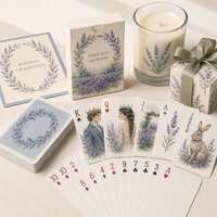 Jeu de cartes de mariage personnalisé en aquarelle lavande d'Oregon, portrait de couple, ensemble de cartes en papier artistique pour cadeaux