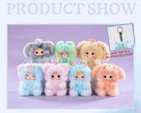 En gros, Boîte mystère de figurines en vinyle et peluches animales, porte-clés et pendentifs de sac, mignons et doux, pour cadeau d'anniversaire pour enfants