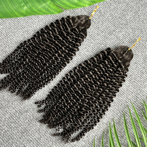 Nuova Extension per Capelli Umani Intrecciati all'Uncinetto, Installazione e Rimozione Rapida, 100% Capelli Umani <span class=keywords><strong>Afro</strong></span> <span class=keywords><strong>Ricci</strong></span>, Regolazione del Volume Libera - Product Image 3
