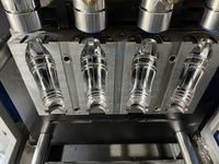 Máquina Sopladora de Botellas de Plástico Semiautomática de 4 Cavidades para Botellas de Aceite Comestible para Mascotas, con Preformas y Cargador Automático