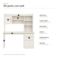 Bureau d'ordinateur en mélamine stratifiée en forme de L, qualité E1, idéal pour chambre à louer
