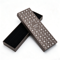 Boîte d'emballage de luxe classique marron pour baguettes, boîte cadeau personnalisée estampillée à chaud en argent, pour usage professionnel et d'entreprise