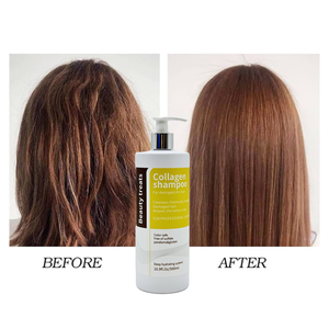 Shampoo Nutriente e Lisciante al Collagene Biologico con Etichetta Personalizzata Beauty Treats 500ml Vegano Cruelty-Free Ricco di Cocco e <span class=keywords><strong>Argan</strong></span> per Capelli Secchi - Product Image 1