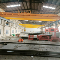 Pasokan Pabrik Crane Listrik Overhead Pengangkat dengan Troli Girder Ganda