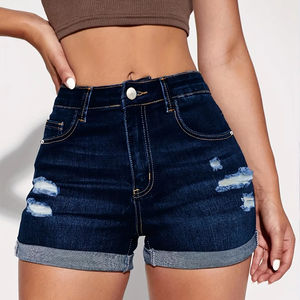 Shorts en jean taille haute style Y2K pour femmes avec nœud et pompon, coupe skinny, ample, style A, poche, <span class=keywords><strong>jeans</strong></span> tendance pour la vente en gros - Product Image 1