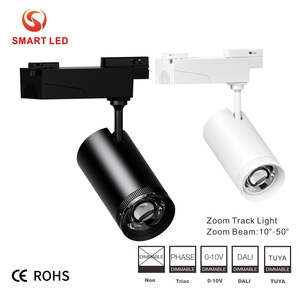 Spot LED sur rail orientable CE ROHS, blanc réglable 2700K-4000K-6500K, avec interrupteur DIP et variateur 0-10V, angle de 10-55 degrés - Product Image 3