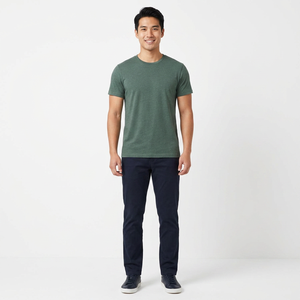OEM Men's <b>Polyester</b> Nylon T Shirt Short Sleeve Crew Neck Plain Solid Color Casual Blank Wholesale Supplier - Product Image 1