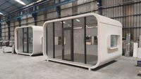 Cabane Apple préfabriquée moderne, maisonnette en verre trempé, hébergement extérieur, mini-bureau préfabriqué