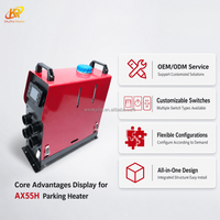 Chauffage d'appoint diesel tout-en-un OkyRie AX51V 5KW certifié CE ROHS pour usage automobile, marin et extérieur