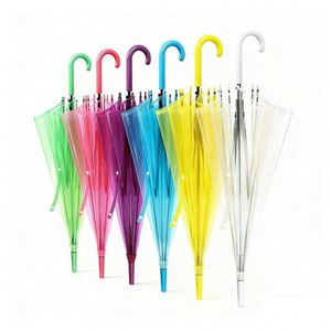 Parapluies transparents personnalisés avec logo d'usine, parapluies colorés en PVC transparent avec impression pour la promotion - Product Image 1