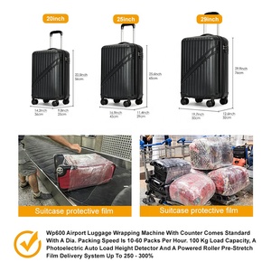 Wallepac Baggage <b>Stretch</b> Pe Film Packing <b>Machine</b> Turntable Fully Automatic Luggage Wrapping <b>Machine</b> for Carton - Product Image 3