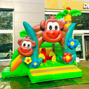 Castillo inflable con tobogán de mono para niños, casa de brinco comercial con temática de jungla. - Product Image 2