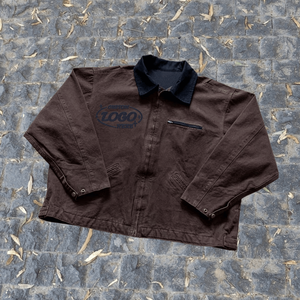 Custom Heavyweight 14oz Denim Cotton <b>Jackets</b> Autumn and Winter Acid Washed Distressed Zip up <b>Chore</b> <b>Jacket</b> for Men - Product Image 3