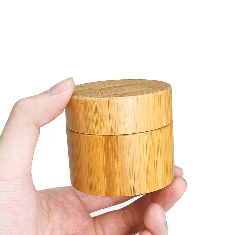 Natureza Eco Friendly Cosméticos Cuidados Com A Pele Corpo Manteiga Cera Rosto Creme Loção Bambu Jar Recipientes E Embalagens