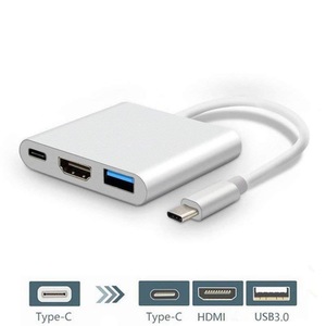Type <b>C</b> Triple Adapter Usb3.1 Hmdi 4K Aluminum <b>Hub</b> For Laptop And Tablet - Product Image 4