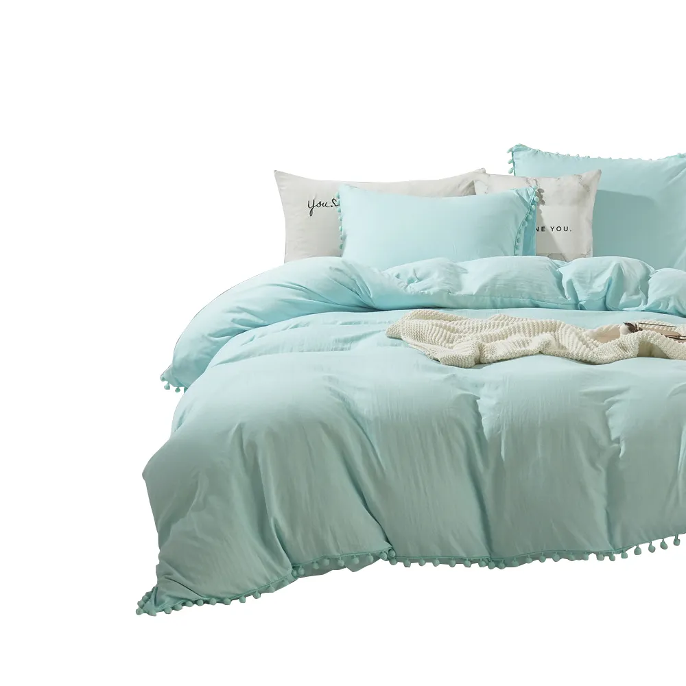 High quality comforter bedding sets plain duvet cover set furball quilt cover sets Home textiles