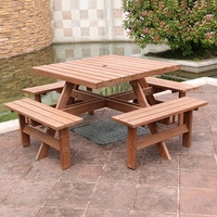 Table et banc de pique-nique en bois avec logo personnalisé, ensemble en bois de bonne qualité