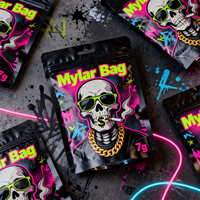 1g 3.5 7g 14g Desain Kustom Cetak Digital Mylar Stand up Pouch Resealable Zip Lock Kemasan Anti Bau Kantong Mylar